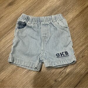 Vintage OshKosh B’gosh Baby Shorts Blue White Stripe Cotton 6–9M